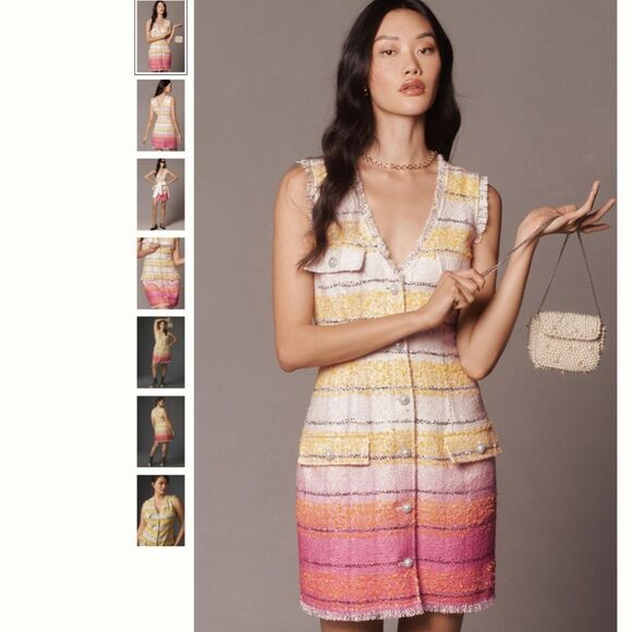 Anthropologie Maeve Sleeveless Tweed Mini Dress - Picture 1 of 4